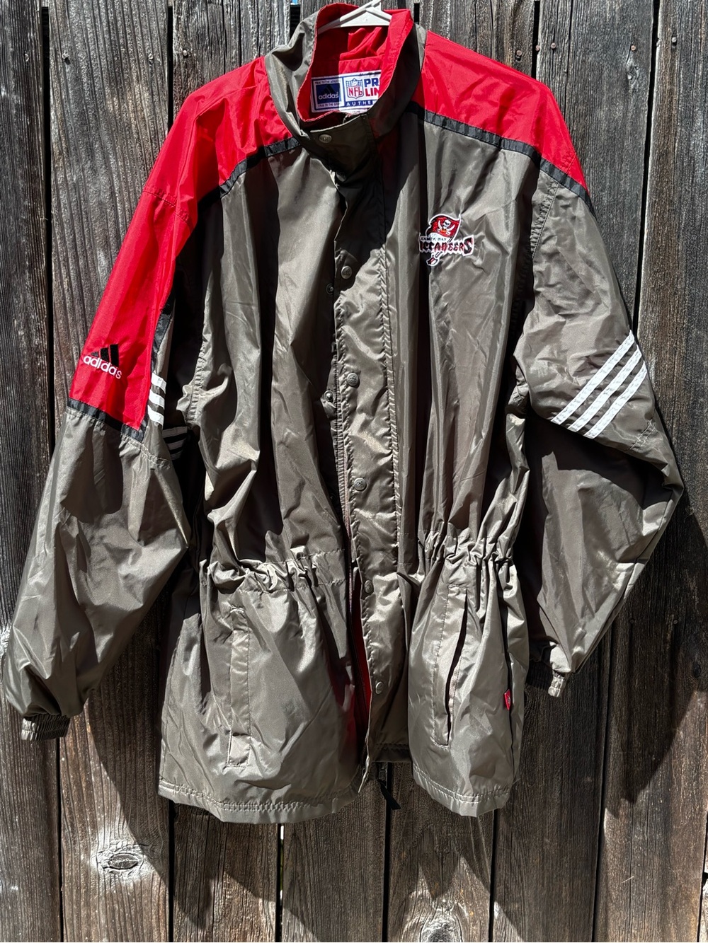 adidas Women’s Tampa Bay Buccaneers Red and Gray Windbreaker